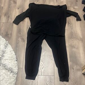 Black Off-Shoulder Top and Pants Set